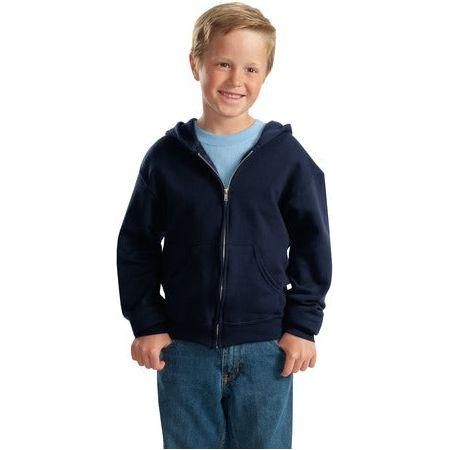 Joe's USA Youth NuBlend Full - Zip Hooded Sweatshirt Large Navy Zip Hoodies