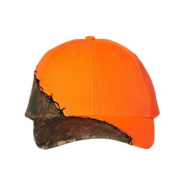 Kati Licensed Camo with Barbed Wire Embroidery Cap - Kati LC4BW Black/ Realtree AP Adjustable Hats