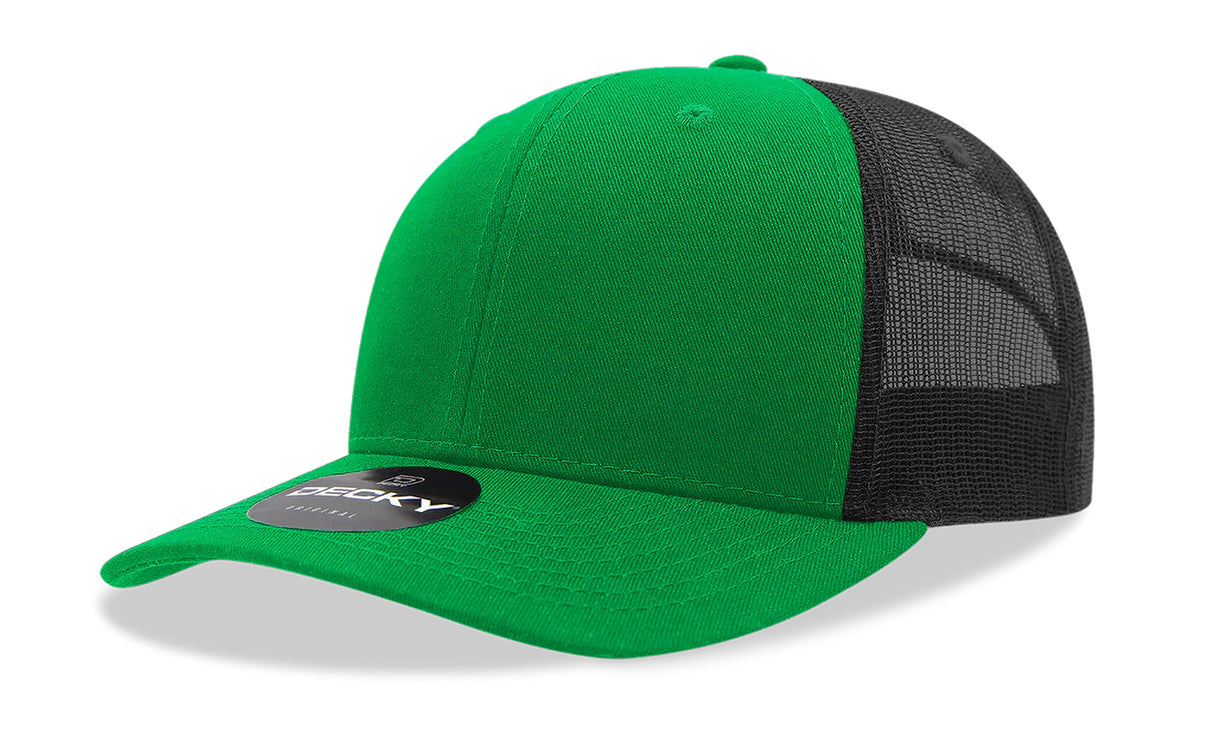 Decky 6 Panel Mid Profile Structured Cotton Blend Trucker | Decky 6021