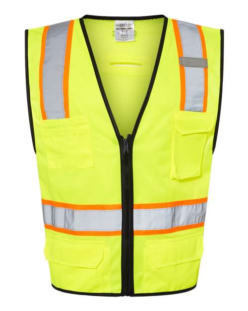 Kishigo Unisex 6 Pocket Contrast Class 2 Vest - Kishigo 1580 - 1581 Lime S/M