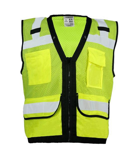 Kishigo Unisex Economy Surveyors Vest - Kishigo S5008Z Lime M