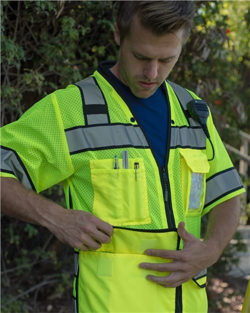 Kishigo Unisex High Performance Surveyors Vest - Kishigo S5014 - 5015 Lime M
