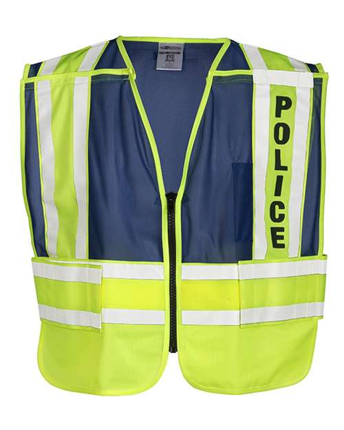 Kishigo Unisex Police Vest - Kishigo 8051BZ Lime/ Blue M/XL