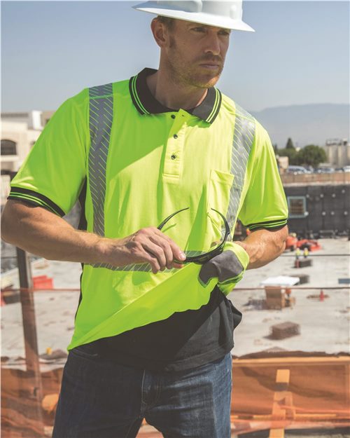 Kishigo Unisex Premium Black Series® High - Performance Polo - Kishigo 9220 Lime M