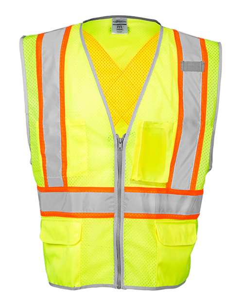 Kishigo Unisex Premium Brilliant Series® X Back Dual Compliant Vest - Kishigo 1576 - 1577 Lime S/M