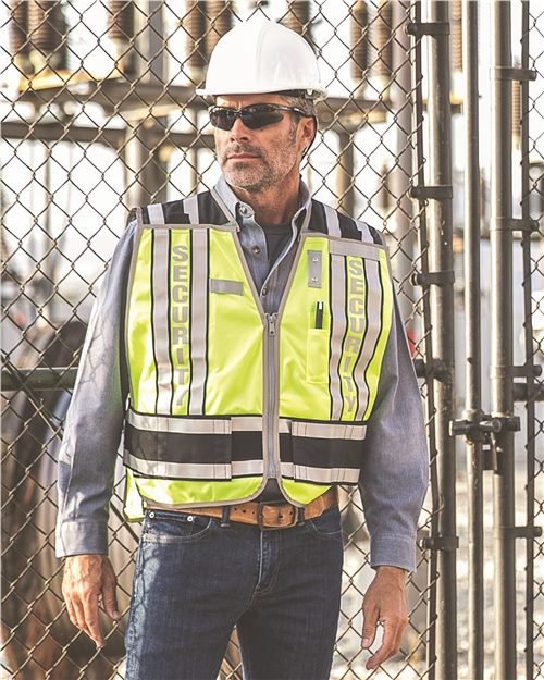 Kishigo Unisex Security Vest - Kishigo 4007BZ Lime/ Black M/XL