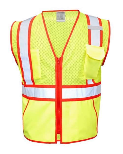 Kishigo Unisex Standard Contrast Vest - Kishigo 1595 - 1598 Lime/ Red M