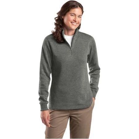 Ladies 1/4 - Zip Sweatshirt Medium Vintage Heather Zip Hoodies