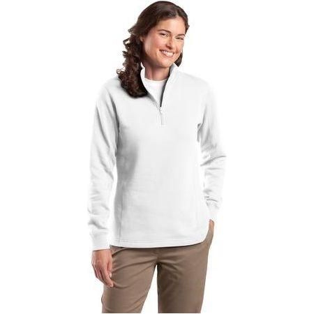 Ladies 1/4 - Zip Sweatshirt Medium White Zip Hoodies