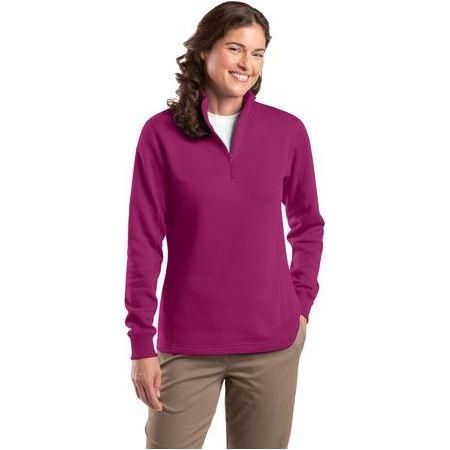 Ladies 1/4 - Zip Sweatshirt Small Pink Rush Zip Hoodies