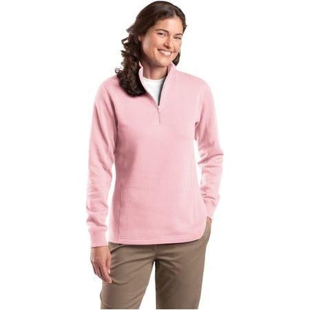 Ladies 1/4 - Zip Sweatshirt X - Large Pink Zip Hoodies