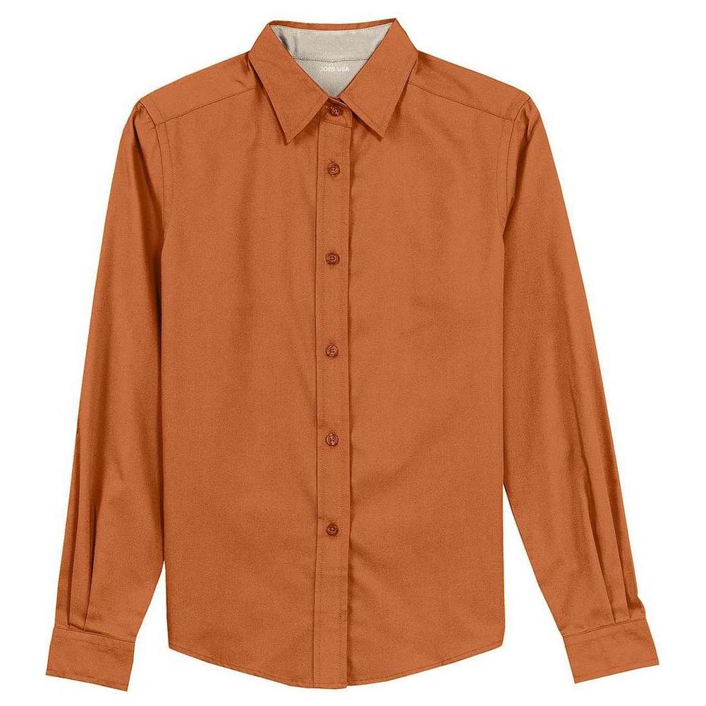 Ladies Long Sleeve Easy Care Shirt Teal Green X - Small