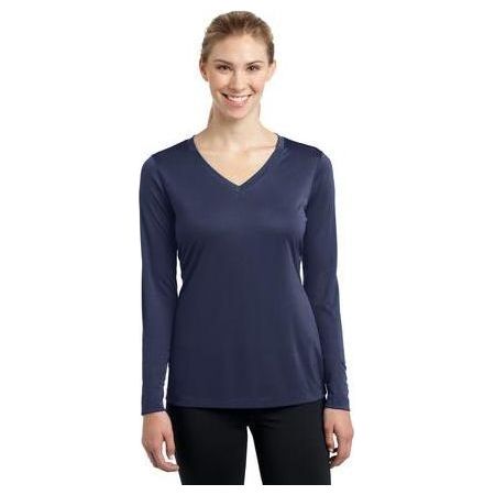 Ladies Long Sleeve Moisture Wicking Athletic Shirts in Sizes XS - 4XL Atomic Blue XS Long Sleeve T-Shirts