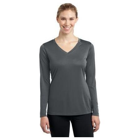 Ladies Long Sleeve Moisture Wicking Athletic Shirts in Sizes XS - 4XL Atomic Blue XS Long Sleeve T-Shirts