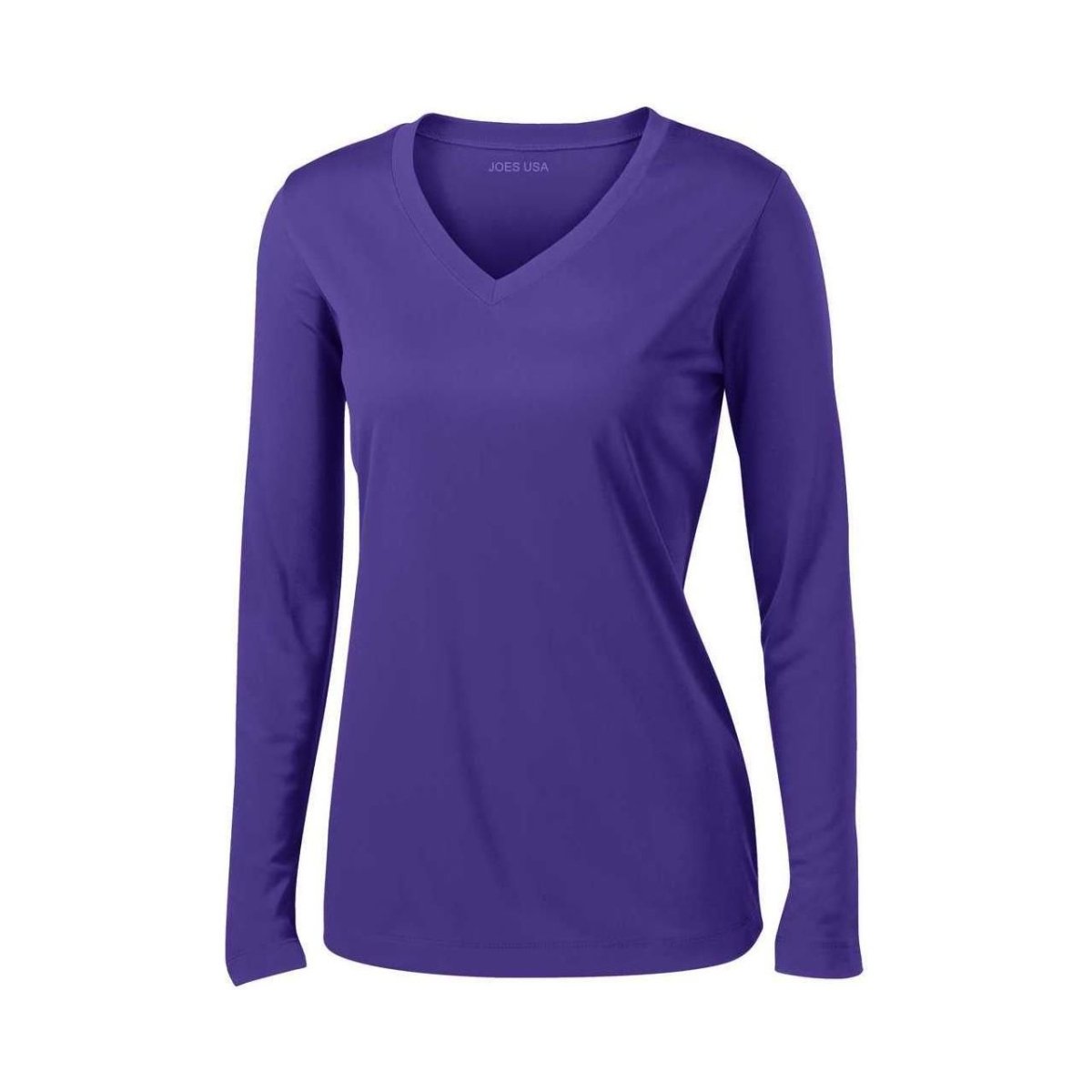 Ladies Long Sleeve Moisture Wicking Athletic Shirts in Sizes XS - 4XL Purple XS Long Sleeve T-Shirts