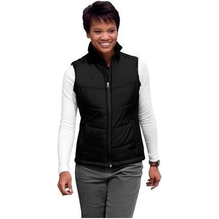 Ladies Puffy Vest Black/Black X - Small