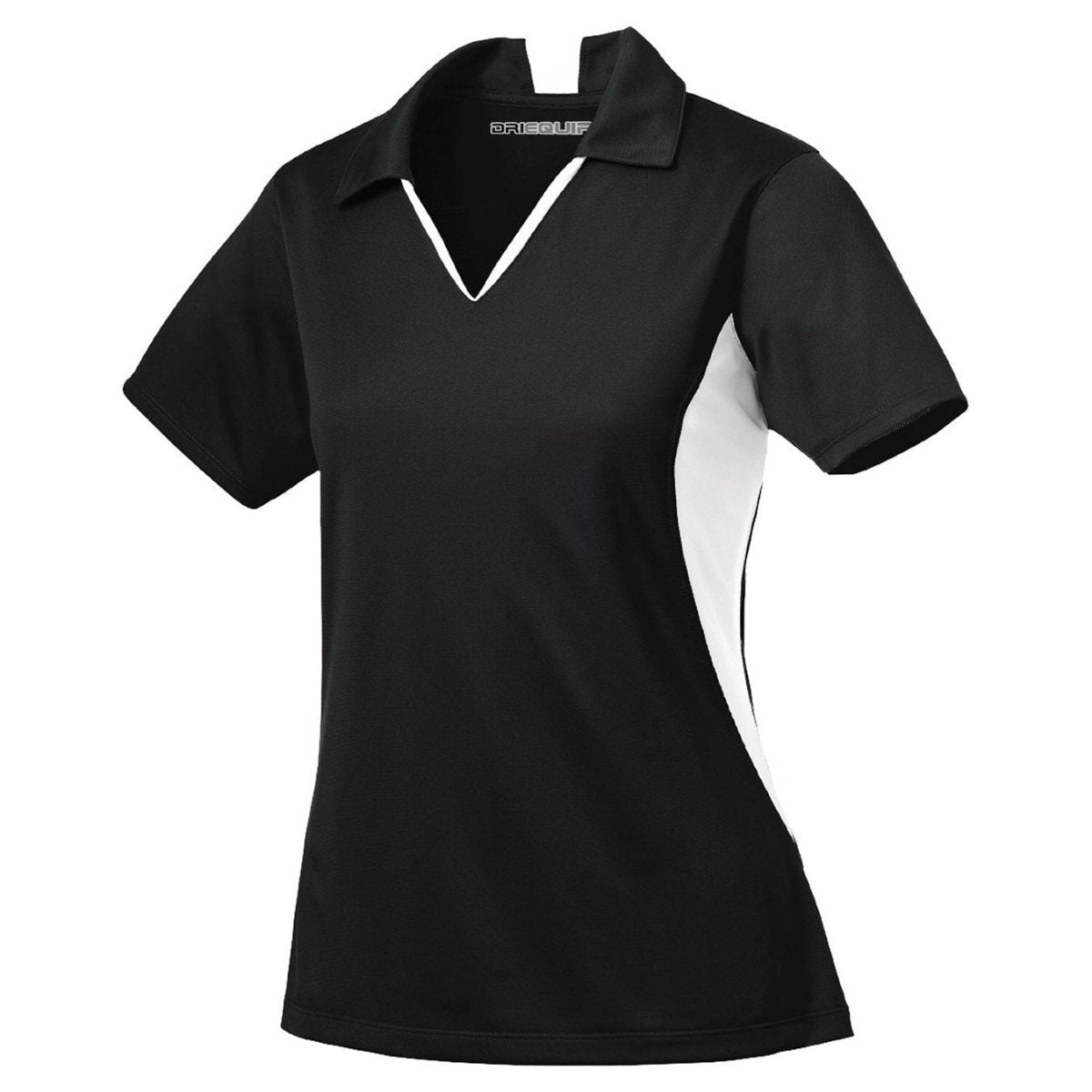 Ladies Side Blocked Micropique Sport - Wick Polo Black/White X - Small Polos/Knits