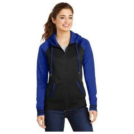 Ladies Sport - Wick Varsity Fleece Full - Zip Hooded Jacket X - Small Black/Dark Smoke Grey Jackets