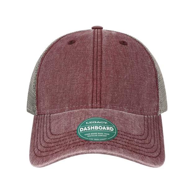 LEGACY Dashboard Trucker Cap - LEGACY DTA Burgundy/ Grey Adjustable Caps