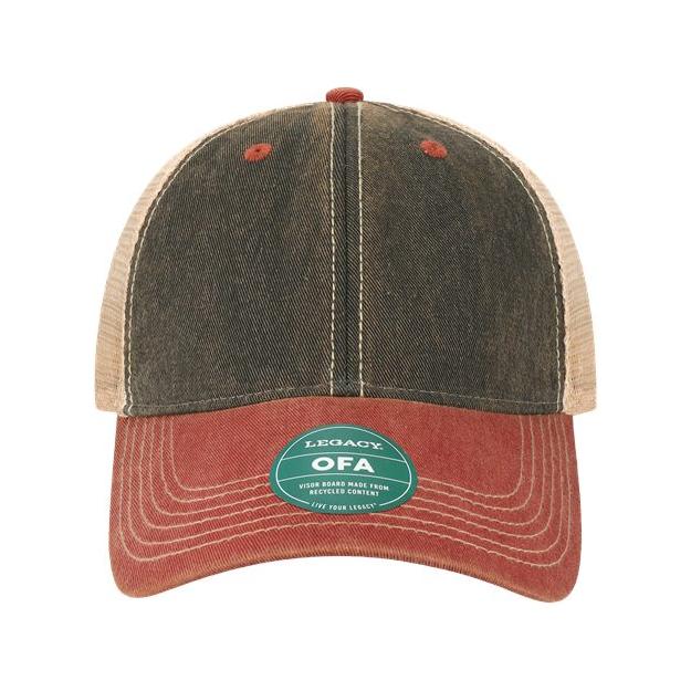 LEGACY Old Favorite Trucker Cap - LEGACY OFA Black/ Cardinal/ Khaki Adjustable Caps