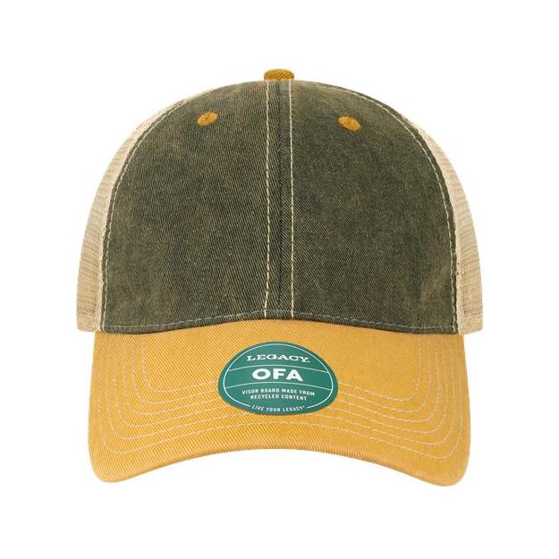 LEGACY Old Favorite Trucker Cap - LEGACY OFA Black/ Yellow/ Khaki Adjustable Caps