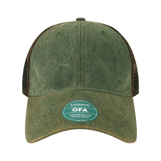 LEGACY Old Favorite Trucker Cap - LEGACY OFA Green Field Camo/ Java Adjustable Caps
