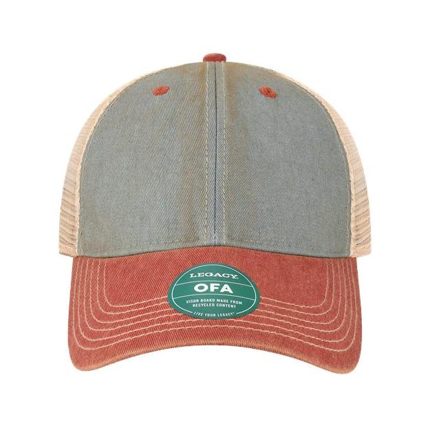 LEGACY Old Favorite Trucker Cap - LEGACY OFA Light Blue/ Cardinal Adjustable Caps