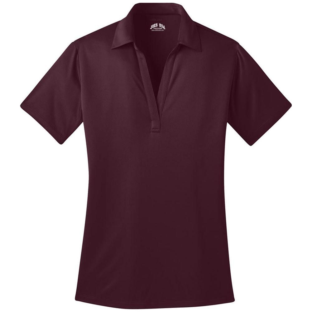 Ladies Silk Touch Performance Polo's in 16 Colors - Sizes XS-4XL-Maroon Joe's USA Maroon XS