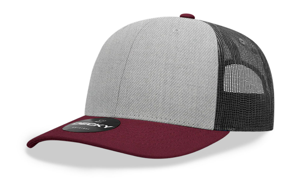 Decky 6 Panel Mid Profile Structured Cotton Blend Trucker | Decky 6021