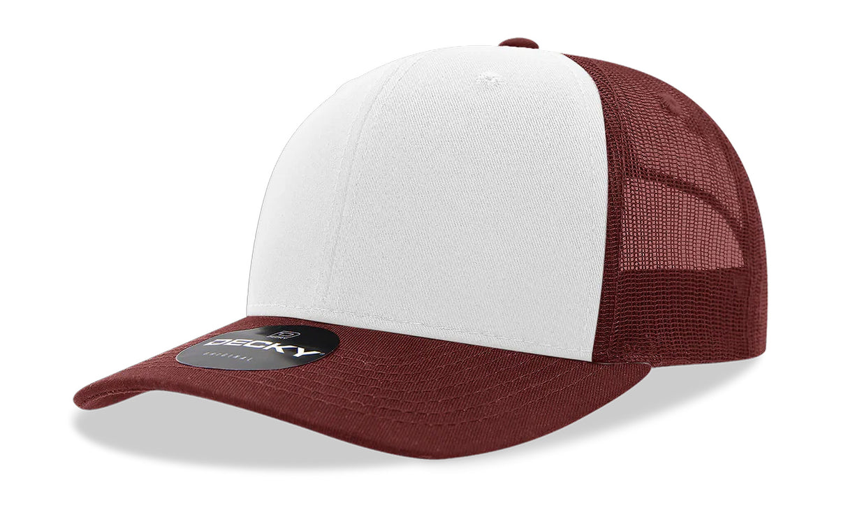 Decky 6 Panel Mid Profile Structured Cotton Blend Trucker | Decky 6021