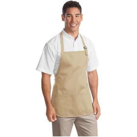 Medium Length Apron with Pouch Pockets Stone Aprons