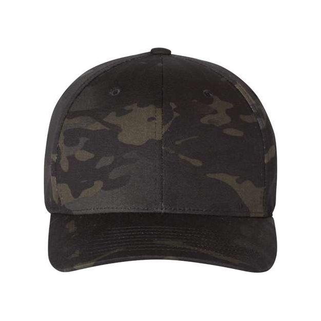 Men's 2XL Flexfit Cotton Blend Cap 6277 Black XL/2XL Hats