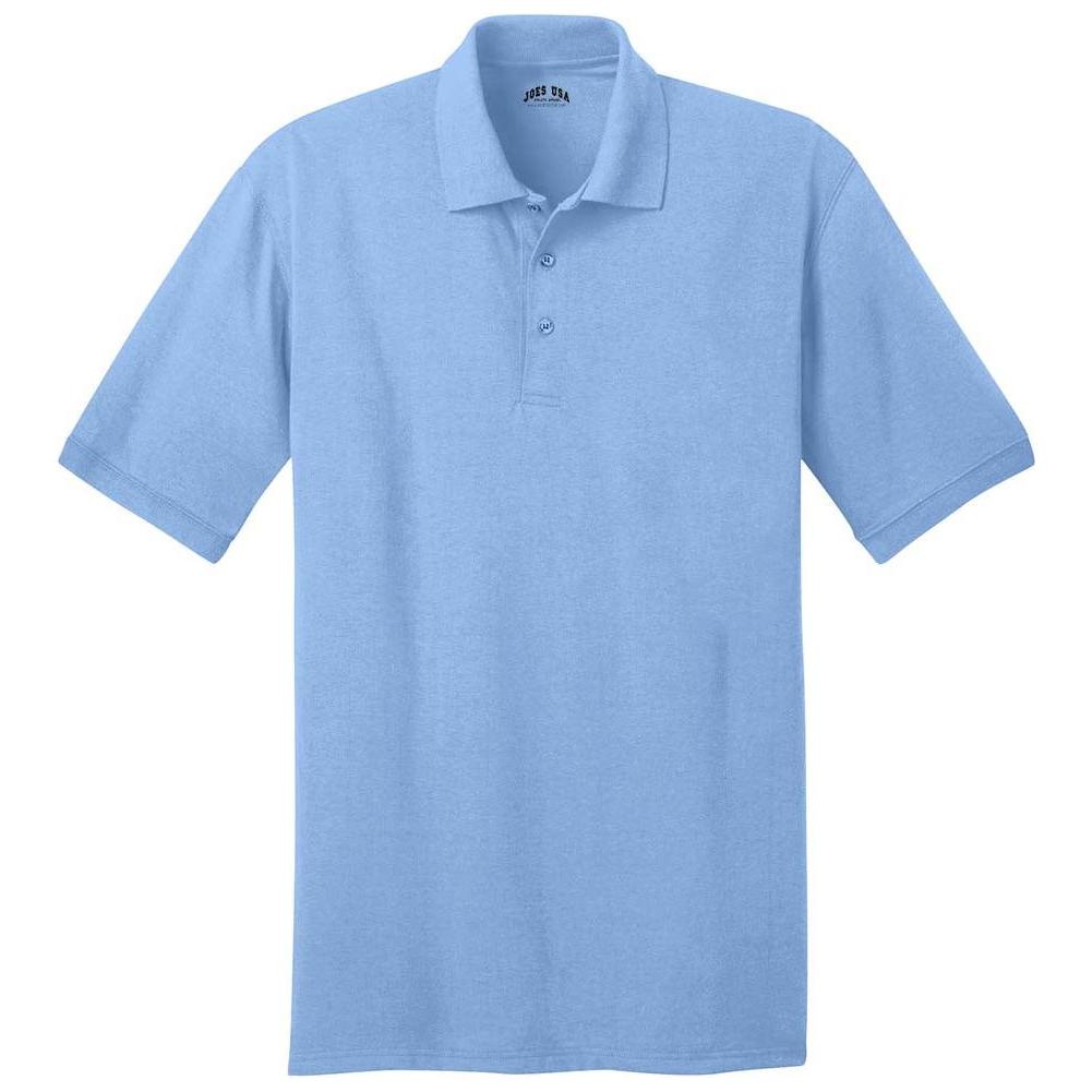 Men's 5.5 - Ounce Jersey Knit Polo in Regular, Big & Tall Sizes Light Blue Small