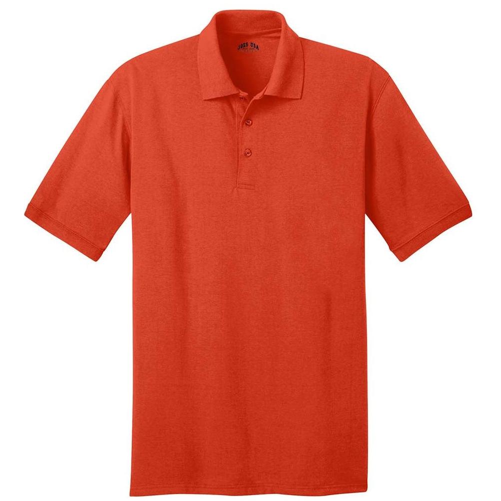 Men's 5.5 - Ounce Jersey Knit Polo in Regular, Big & Tall Sizes Orange Small
