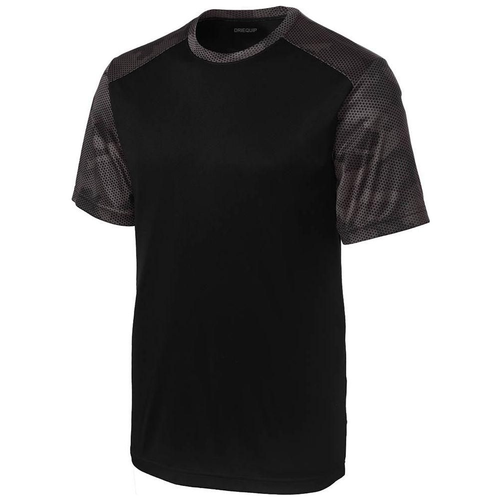 Men's CamoHex Colorblock Tee X - Small Black/Iron Grey Short Sleeve T-Shirts