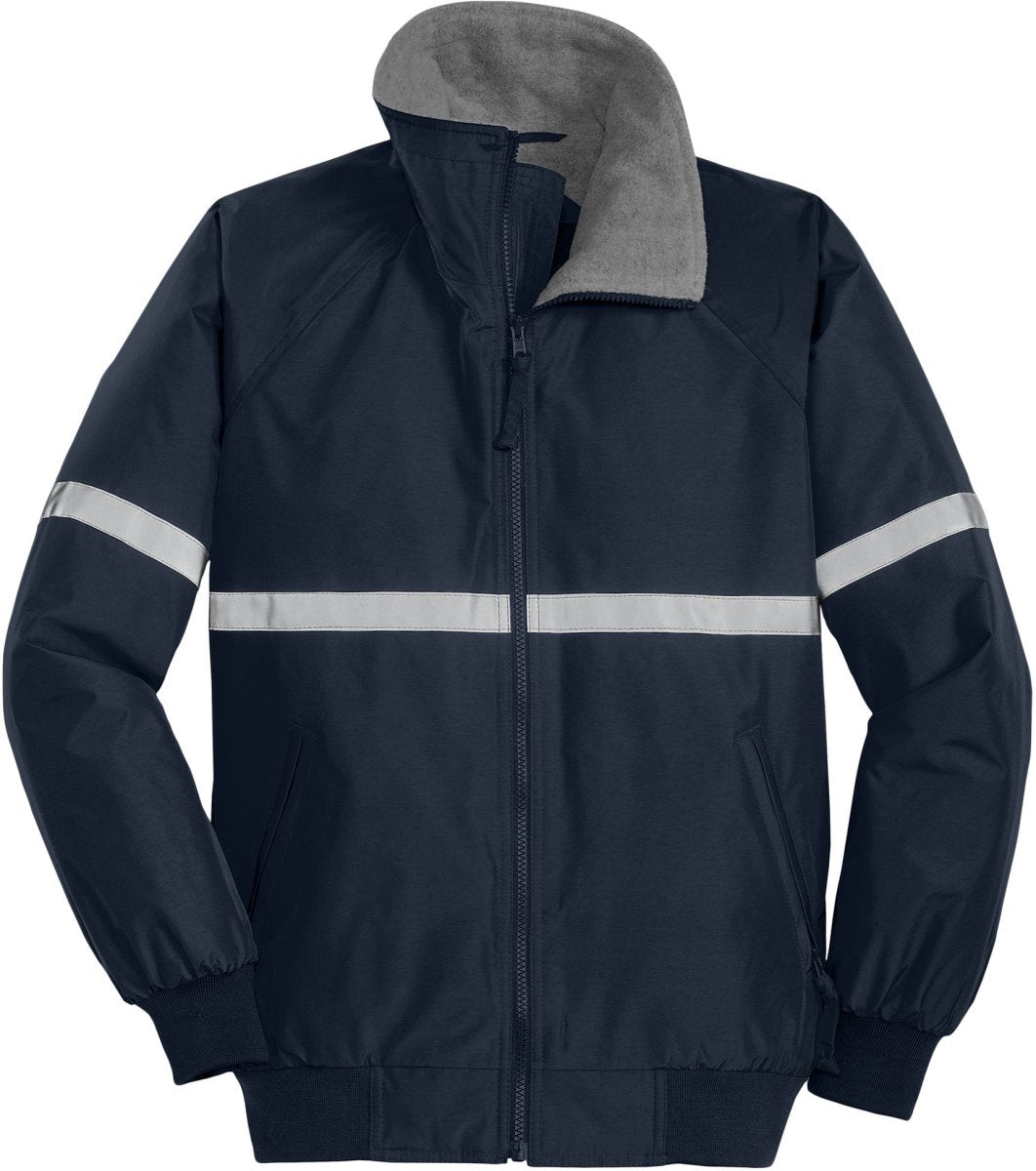 Mens Challenger Jacket with Reflective Taping X - Small True Navy/Grey Heather/Reflective Jackets