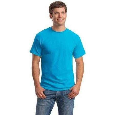 Mens ComfortBlend EcoSmart 50/50 Cotton/Poly T-Shirt Small Light Blue Short Sleeve T-Shirts