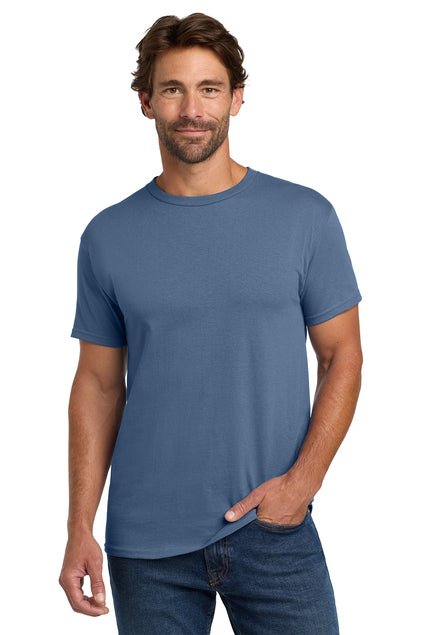 Mens ComfortSoft Heavyweight 100% Cotton T-Shirt Small Denim Blue Short Sleeve T-Shirts