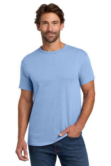 Mens ComfortSoft Heavyweight 100% Cotton T-Shirt Small Light Blue Short Sleeve T-Shirts