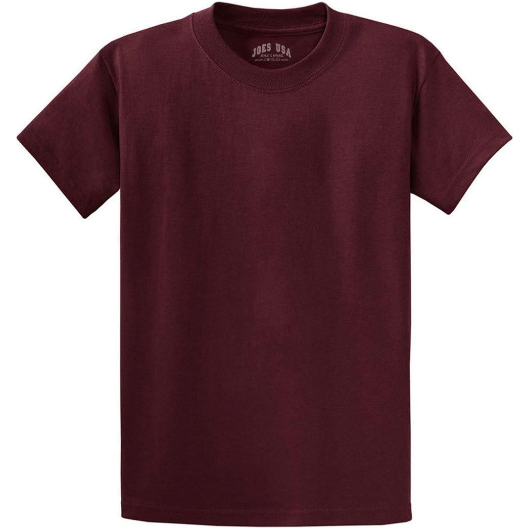 Men's Durable 100% Heavyweight Cotton T-Shirts in Regular, Big, and Tall Sizes Athletic Maroon Small Short Sleeve T-Shirts