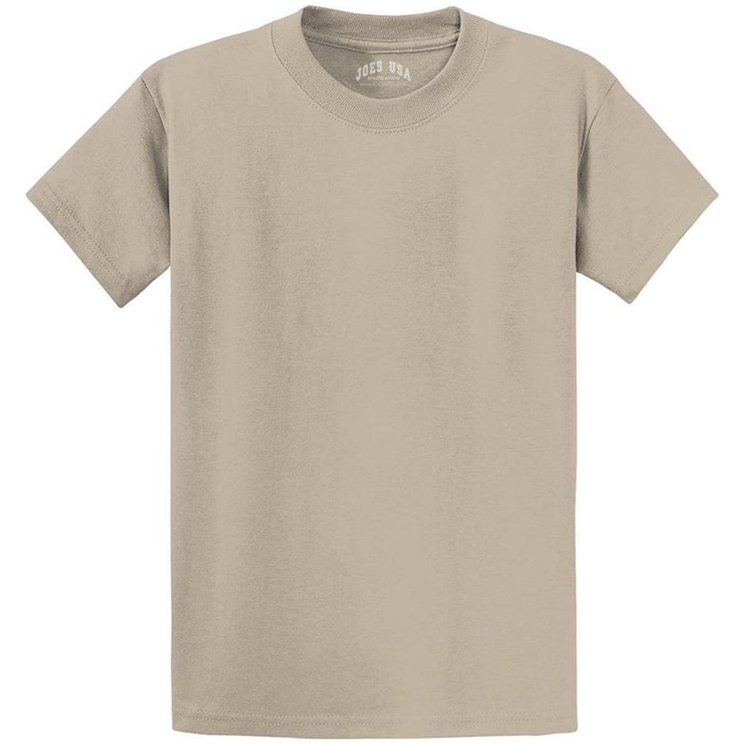 Men's Durable 100% Heavyweight Cotton T-Shirts in Regular, Big, and Tall Sizes Light Sand Small Short Sleeve T-Shirts