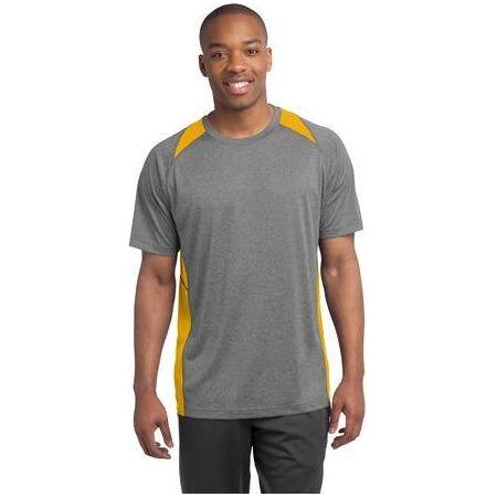 Mens Heather Colorblock Contender Tee Medium Vintage Heather/Gold Short Sleeve T-Shirts