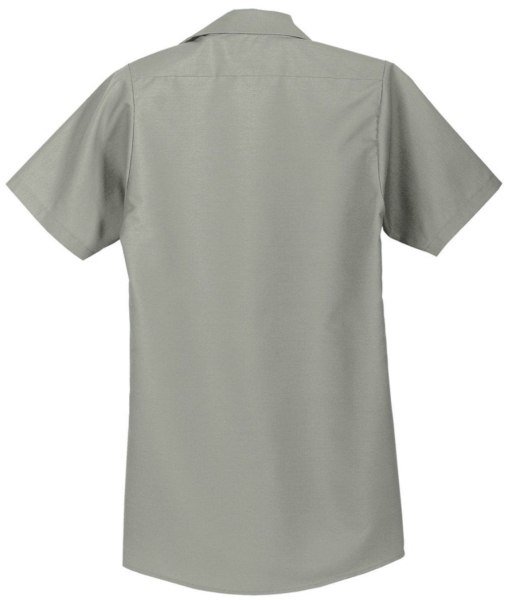 Men's Long Size, Short Sleeve Industrial Work Shirt Light Grey Medium Long Workwear