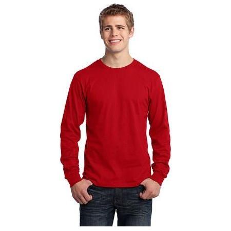 Mens Long Sleeve 5.4 - oz. 100% Cotton T-Shirt Small Red Short Sleeve T-Shirts