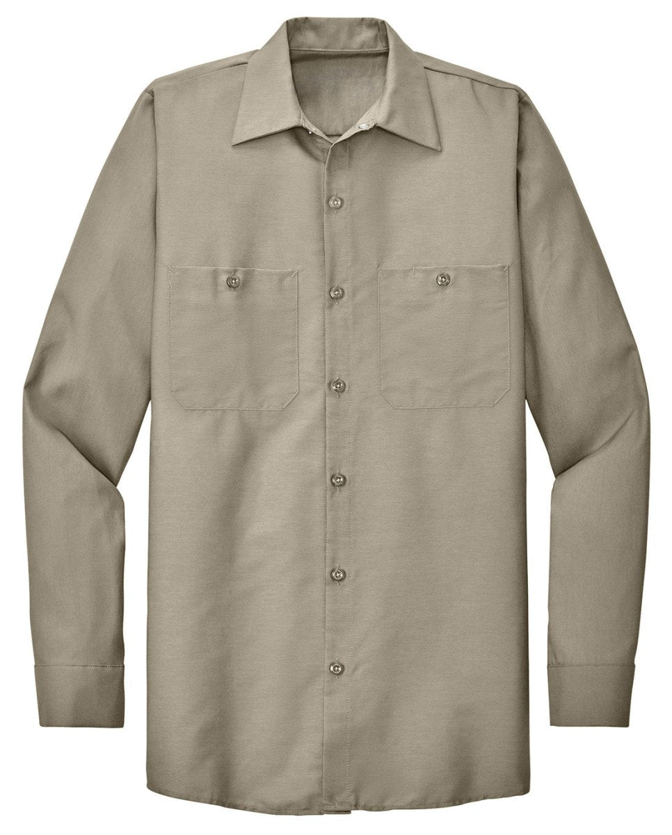 Men's Long Sleeve Industrial Work Shirt Light Tan Small
