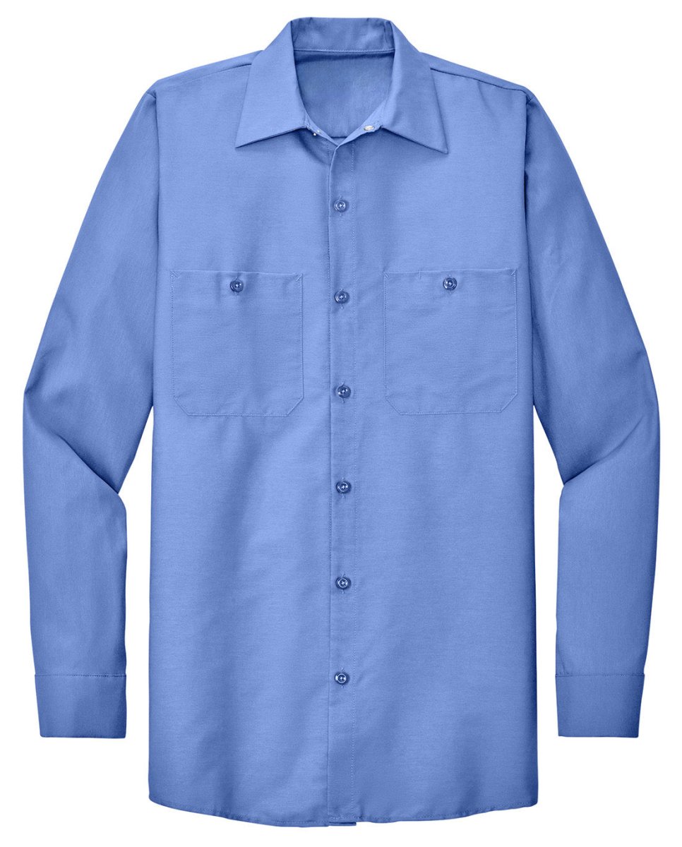 Men's Long Sleeve Industrial Work Shirt Petrol Blue Small
