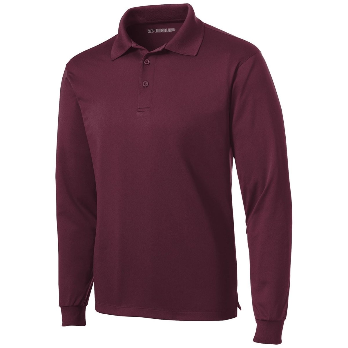 Men's Long Sleeve Micropique Sport - Wick Polo Maroon X - Small Polos/Knits