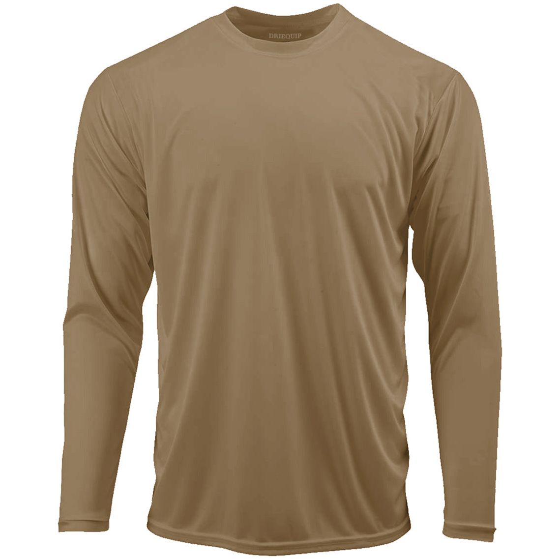 Mens Long Sleeve Moisture Wicking Athletic Shirts in Mens Sizes XS - 4XL Coyote Brown X - Small Athletic Long Sleeve T-Shirts