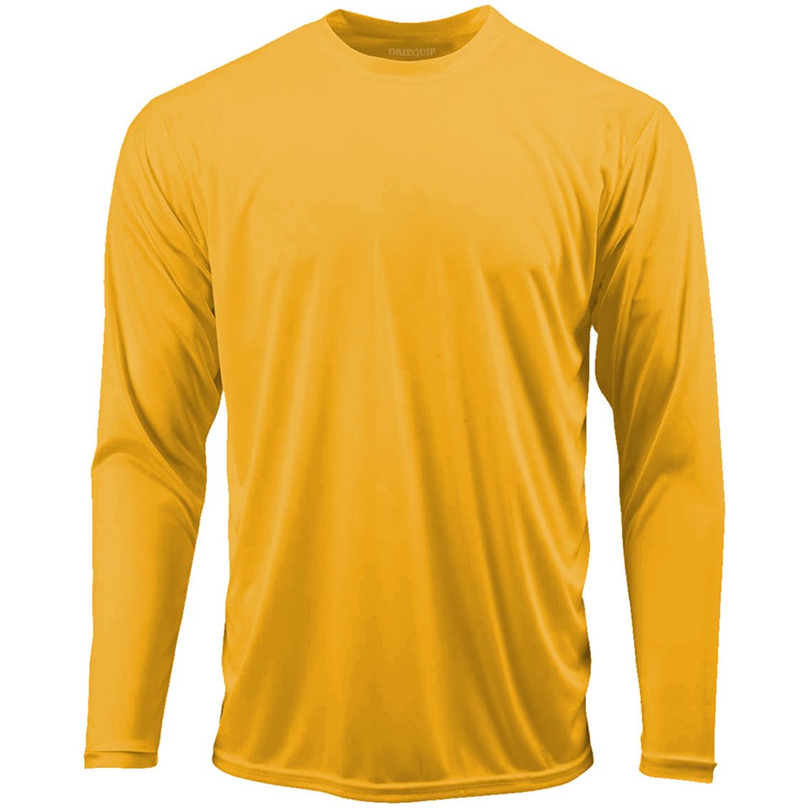 Mens Long Sleeve Moisture Wicking Athletic Shirts in Mens Sizes XS - 4XL Gold X - Small Athletic Long Sleeve T-Shirts