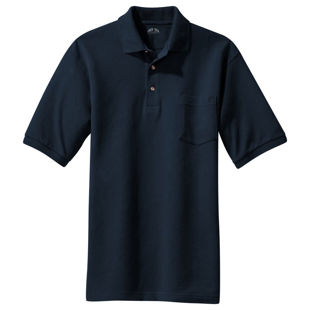 Mens Pique Knit Polo with Pocket X - Small Navy Polos/Knits